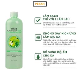 Thumbnail Nước tẩy trang rau má PEKAH ngăn ngừa cải thiện da mụn Pure Therapy Cica Cleansing Water 500ml 3