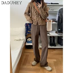 Thumbnail Quần jean ống rộng lưng cao phong cách Hàn Quốc không kèm thắt lưng cho nữ 3