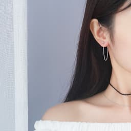 Thumbnail Khuyên tai bạc 925 minidot thả xích độc đáo trẻ trung thu hút Dế Bạc - K5629 1