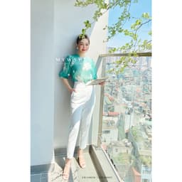 Thumbnail Quần Tây Nữ MY WAY Dáng Baggy Đai Cắt Chữ V Cách Điệu Độc Đáo 8MQ0102 4
