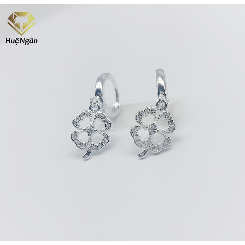 Ảnh Bông tai bạc Ý 925 Huệ Ngân - Cỏ 4 lá may mắn RYE140447 2
