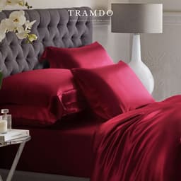 Thumbnail Bộ Chăn Ga Gối Lụa Cao Cấp NITE9SILK TRAMDO BEDDING Màu Đỏ 3