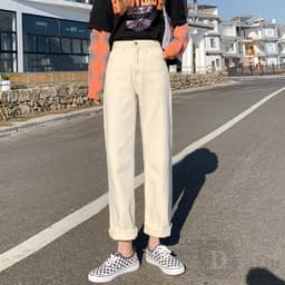 Thumbnail Daduhey Quần jean ống rộng phong cách hàn quốc cho nữ size S-5Xl 4