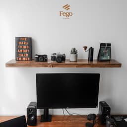 Thumbnail Kệ âm gắn tường gỗ thông tự nhiên FEGO đa năng decor phòng làm việc, phòng ngủ size 80-100-120cm 2