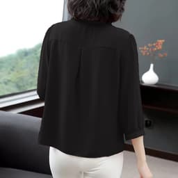 Thumbnail Bộ Đồ Trung Niên MAI THY S569, Set Áo Cổ Bèo Phối Quần Thun Trung Niên BigSize 90Kg | Thời Trang Trung Niên U40 1