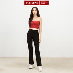 Thumbnail Quần ống loe nữ KAMONG cạp cao thun co dãn dáng dài công sở ống bass Q011 3