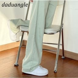 Thumbnail Quần jean dệt kim ống rộng thẳng cạp cao thời trang kích thước lớn cho nữ 2