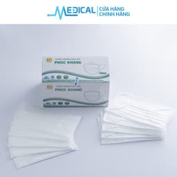 Thumbnail Khẩu trang y tế 4 lớp cao cấp PHÚC KHÁNG có giấy lọc kháng khuẩn màu xanh, xám hộp 50 chiếc - MEDICAL 2