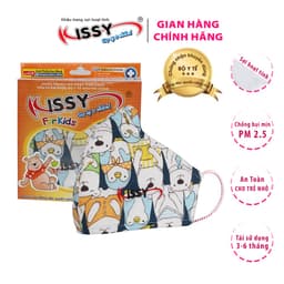 Thumbnail Khẩu Trang Vải Kissy Trẻ Em 4-10 Tuổi Gấu Trắng Vải Cotton Kháng Khuẩn Ngăn UV Chống Bụi Mịn 2