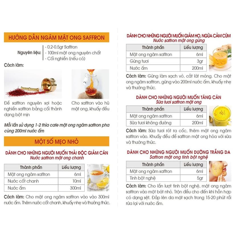 Ảnh Quà Tặng Mật Ong Nguyên Chất Saffron Việt Nam lọ 100ml 3