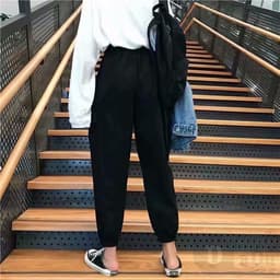 Thumbnail Quần Dài Lưng Cao Ống Rộng Phong Cách Hàn Quốc Cá Tính Sành Điệu Dành Cho Nữ 2