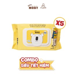 Thumbnail 5 Gói Khăn Ướt Tinh Khiết 99.9% Baby Moby 80 tờ 1
