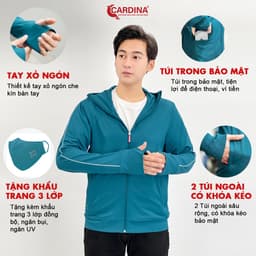 Thumbnail Áo Chống Nắng Nam 𝐂𝐀𝐑𝐃𝐈𝐍𝐀 2 Lớp Chất Thun Lạnh Cao Cấp Chống Tia UV Thiết Kế Lưới Tản Nhiệt 2NM02, 4NHM01 2