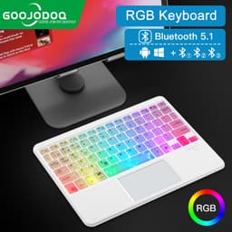 Thumbnail Bàn phím không dây bluetooth GOOJODOQ đèn LED RGB thích hợp cho iPad Pro Air Xiaomi Huawei Android Windows 2