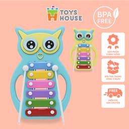 Thumbnail Đàn đồ chơi cho bé Bộ đàn gõ Xylophone hình cú mèo đáng yêu Toyshouse 6 Phím 2 dùi 1