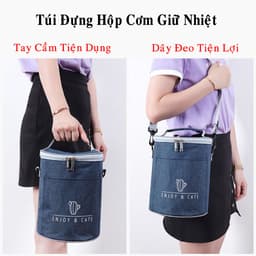 Thumbnail Túi Giữ Nhiệt 3 Lớp Cho Hợp Cơm Văn Phòng Màu Xám Be Siêu Dày Chống Thấm Nươc Cao Cấp Chính Hãng Amalife 2