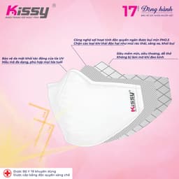 Thumbnail Khẩu Trang Vải Kissy Trẻ Em 4-10 Tuổi Gấu Trắng Vải Cotton Kháng Khuẩn Ngăn UV Chống Bụi Mịn 4