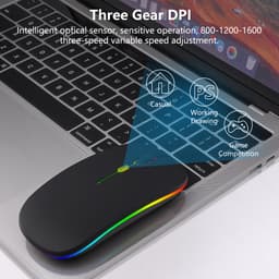 Thumbnail Chuột ko dây bluetooth GOOJODOQ im lặng siêu mỏng có đèn LED dành cho máy tính xách tay tablet táo PC 2