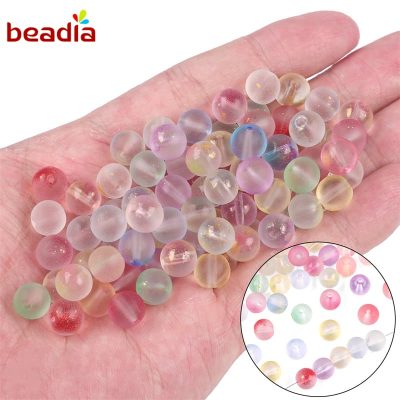 Ảnh 50 Hạt cườm BEADIA bằng thủy tinh trong suốt xâu trang sức DIY 1