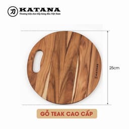 Thumbnail Thớt gỗ teak KATANA hình tròn TKTL01 14x250x250mm 3