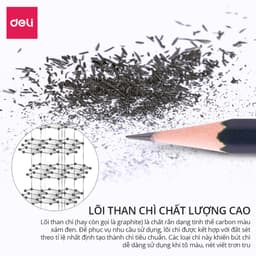 Thumbnail Bút chì phác thảo phiên bản cao cấp Deli - 2H, HB, 2B, 4B, 6B, 8B - Dành cho mỹ thuật chuyên nghiệp chì mềm độ đậm chuẩn 2