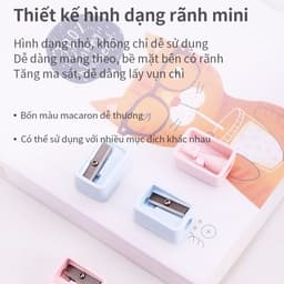 Thumbnail Gọt bút chì mini Deli - Hồng, Cam, Xanh dương, Xanh lá - 1 cái màu ngẫu nhiên - Chất liệu ABS bền bỉ, lưỡi dao không ghỉ 4