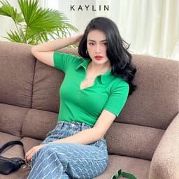 Thumbnail Áo thun KAYLIN chất vải gân Freesize ôm body kiểu tay lỡ phong cách N1651 4