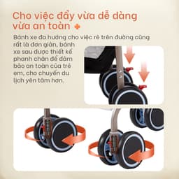 Thumbnail Xe đẩy gấp gọn cho bé Yoboo YB-0067 bánh xe có phanh, tựa lưng chống gù điều chỉnh nhiều góc độ - Hàng chính hãng 3