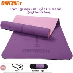 Thumbnail OneTwoFit thiện với môi trường Thảm Tập Yoga Định Tuyến TPE cao cấp tặng kèm túi đựng - 2 Lớp 6-8mm 1