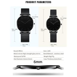 Thumbnail Đồng Hồ Thời Trang CRRJU 2185A 2185B Dành Cho Cặp Đôi Bằng Thép Không Gỉ Chống Thấm Nước Đơn Giản 4