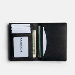 Thumbnail Ví Da Nam Gập Đôi Dáng Đứng Leonardo - Card Mercury Wallet - Chất Liệu Da Taiga Có Độ Bền Cao 2