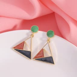 Thumbnail Pinkdudu 3 Màu Sắc Rỗng Tam Giác Thả Eearrings S925 Bạc Kim Sáng Tạo Bông Tai Hợp Kim Dành Cho Nữ Trang Sức Quà Tặng PD574 3
