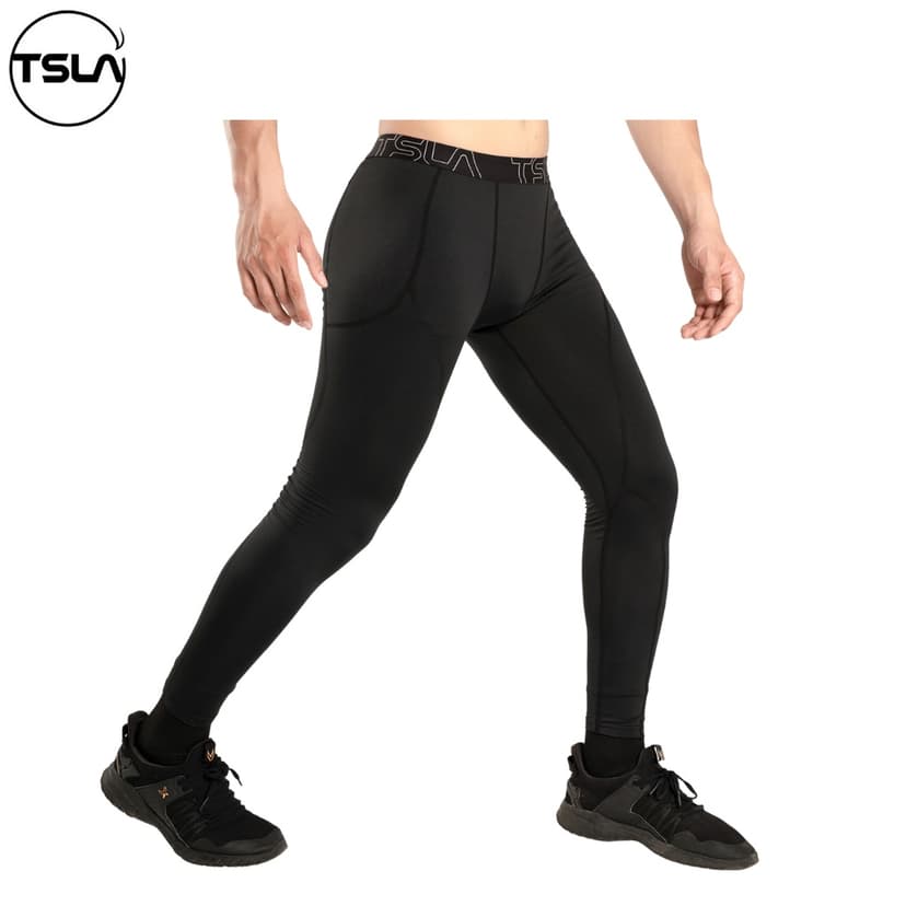 Ảnh Quần legging giữ nhiệt nam TSLA lót lông cừu  nam co giãn tập gym thể thao chạy bộ bóng rổ TSL1009 3