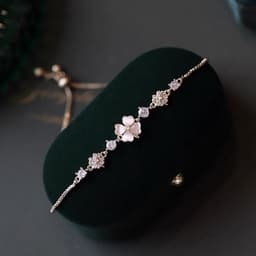 Thumbnail Lắc tay bạc nữ TLEE cỏ bốn lá đá trắng lấp lánh dây rút bạc 925 cao cấp TLEE JEWELRY LT0112 2