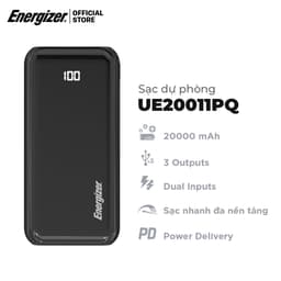 Thumbnail Sạc dự phòng Energizer 20000mAh UE20011PQ - Tích hợp sạc nhanh đa nền tảng, sạc nhanh 2 chiều cổng USB-C, chính hãng 1