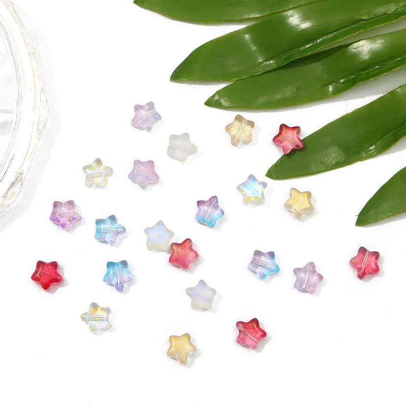 Ảnh Bộ hạt xỏ lỗ Beadia hình ngôi sao năm cánh màu sắc cầu vồng dùng làm đồ trang sức thủ công dễ thương 4