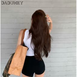 Thumbnail Quần Short Jean Lưng Cao Ôm Dáng Co Giãn Tốt Cỡ Lớn Phong Cách Âu Mỹ Thời Trang Cho Nữ 2