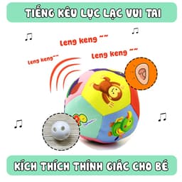 Thumbnail Bóng vải PiPoVietnam - Đồ chơi cho bé bóng vải gắn lục lạc luyện cầm nắm an toàn cho trẻ sơ sinh 3