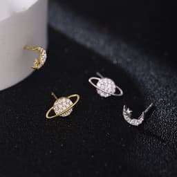 Thumbnail Khuyên tai nữ bạc 925 vũ trụ xinh xắn Dế Bạc - K5937-2 3