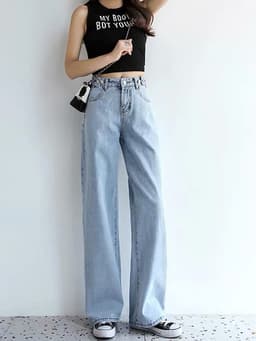Thumbnail Daduhey Quần Jeans Dài Lưng Cao Thời Trang Hàn Quốc Cá Tính Cho Nữ 2