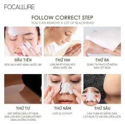 Thumbnail Miếng dán lột mụn FOCALLURE làm sạch sâu hỗ trợ giảm mụn đầu đen cho vùng mũi 10g / miếng 4