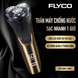Thumbnail Máy Cạo Râu Flyco 3 Lưỡi Kép Thân Máy Kháng Nước Sạc Nhanh 1 Giờ FS198VN Hàng Chính Hãng 4