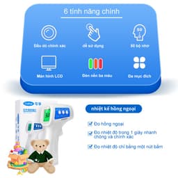 Thumbnail Cofoe Nhiệt Kế hồng ngoại thông dụng đo chính xác qua trán/tai tránh tiếp xúc chất lượng cao 1