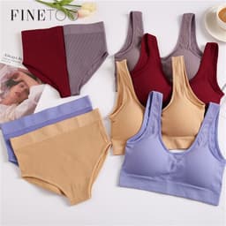 Thumbnail Bộ Đồ Lót FINETOO Cho Nữ Không Đường May Mềm Mại Kích Thước S-XL 1