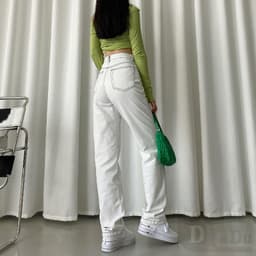 Thumbnail Daduhey Quần Jeans Dài Lưng Cao Ống Rộng Thời Trang Hàn Cá Tính Cho Nữ 4