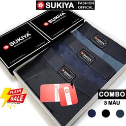 Thumbnail Quần Lót Nam Boxer Combo 3 Màu SUKIYA Japan Quality Chất vải Thun Lạnh Tự Nhiên 100% thoáng khí QL01 2