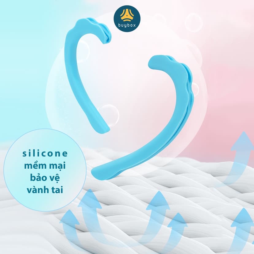 Ảnh Quai đeo khẩu trang silicone có gợn sóng đệm êm vành tai chống hằn đỏ_BuyBox_BBPK195 3