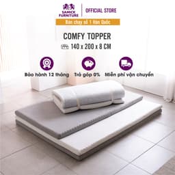 Thumbnail Nệm Tăng Tiện Nghi Comfy Topper Hàn Quốc Màu Xám 140x200x8cm - Tấm làm mát và tăng độ êm cho nệm 1