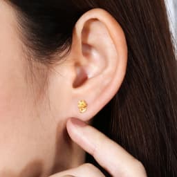 Thumbnail PRIMA Bông Tai Vàng 24K - Cành hoa - BST Mono Chic (Chuôi+ Chốt 18k) - ( 1 chiếc) - 111E3552 1