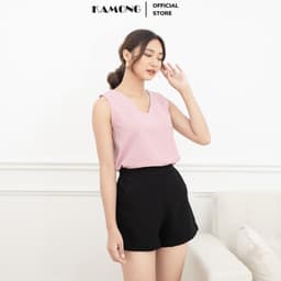 Thumbnail Áo kiểu nữ sát nách cổ tim KAMONG A140 4